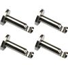 Gardinia Supporto Aperto per Ø 16 mm Effetto Acciaio Inox 7,5 cm, Metallo (Confezione da 4)
