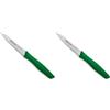 Arcos Serie Nova - Spelucchino Coltello per sbucciare Serrato - Lama Acciaio Inossidabile Nitrum 100 mm - Manico Polipropilene Colore Verde (Confezione da 2)