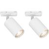 Briloner - Binario faretti soffitto, orientabile, ruotabile, combinabile, illuminazione a binario, GU10, faretto, lampada da soffitto, plafoniera, bianco, 138x38x55 mm (LxLxD), bianco