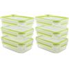Emsa Clip & Close Contenitore Salvafreschezza, Set 3 Pezzi, Plastica, Trasparente/Verde, da 0.55 l (Confezione da 2)