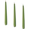 Cereria di Giorgio Risthò Candele Coniche per Candeliere, Cera, Verde Oliva, 2.2 x 25 cm (Confezione da 3)