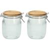 Tognana Vidrio, barattolo con coperchio in bamboo 700 cc, vetro, trasparente (Confezione da 2)