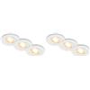 Briloner - Set di 6 faretti da incasso 230V piatti, orientabili, luce bianca calda, faretto, dimensione foro 68mm, 8x2,2 cm, bianco