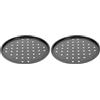 Lagostina Gustosa Teglia Pizza Forata in Acciaio Antiaderente per Forno, Nero, Diametro 32 cm (Confezione da 2)