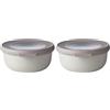 Mepal - Multi Bowl Cirqula Round - Contenitori Plastica con Coperchio - Adatto come contenitore ermetico per Frigo, microonde, Congelatore e piatti da portata - Ciotole Cucina - 350 ml - Nordic white