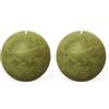 Spaas Candela a sfera in stile rustico 80 mm 24 ore, verde oliva (Confezione da 2)