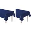 amscan 9915405-209 - Tovaglia in plastica riutilizzabile ecologica, 2,74 m, blu navy (Confezione da 2)