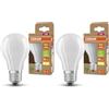 OSRAM LED a risparmio energetico, lampadina in vetro smerigliato, E27, bianco caldo (3000K), 4 watt, sostituisce la lampadina da 60W, altamente efficiente e a risparmio energetico, confezione da 2