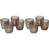 Boltze Set di portacandele Boltze Marilu 4 pezzi (grigio, bicchieri decorativi per candele/tea light, portacandele Ø 8 cm, vari design, forma rotonda, porta tea light) 2002930 (Confezione da 2)