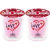 Cereria Di Giorgio Candela in bicchiere profumata vaniglia e frutti di bosco - Love - Candela degli innamorati - Idea regalo - Cereria Di Giorgio - Made In Italy (Confezione da 2)