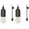 Velamp Retrò - Lampadina LED portatile a batteria - Con cordoncino - Luminosa e di grande autonomia - Facile da usare, sicura e resistente - Ideale per interni ed esterni - Colore nero