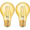 OSRAM Goccia Lampadina LED, 7.5 W Equivalenti 63 Watt, Attacco E27, Luce Calda 2400K, Confezione da 2 Pezzo