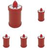 Velamp Lumino votivo a batteria con luce LED rossa intermittente - Durata 60 giorni - Candela LED ideale per cimitero (Confezione da 5)