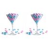 Decoraparty Coppa Porta Confetti Trasparente, Calice Martini per Confettata Cerimonia Decora Tavola, Centrotavola Decorazione Gigante Grande per Caramelle, Cioccolatini 16 cm x 25 cm (Confezione da 2)