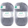 Gründl Big Mamma Uni (Lana per Maglieria, Set per Uncinetto, Filato per Maglieria e Uncinetto Effetto Lana, 100% poliacrilico, 400 g / 1040 m, Spessore del Ferro: 3,5-4,5, 1 x 400 g), Stone Grey