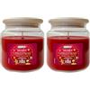 Cereria Di Giorgio Candela in Giara di Vetro Profumata Pan di Zenzero e Miele - Regalo di Natale - Durata 80 Ore - Coperchio in legno - Cereria Di Giorgio (Confezione da 2)