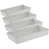 keeeper Organizer per cassetti, Ampliabile a piacere, Plastica resistente (PP), 30 x 15 x 5 cm, Pepe, Argento (Confezione da 4)