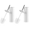Beldray Set di scopino e supporto per WC - Spazzola per la pulizia della tazza del water da bagno con setole rigide, supporto igienico con design del coperchio, pulizia profonda, LA059451WHTFEU7