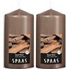 Spaas Candela cilindrica profumata 80/150 mm, 65 Ore, Legno Esotico (Confezione da 2)