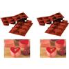 silikomart | SF040 Stampo in Silicone per Monoporzioni HEART, Antiaderente, 6 Cuori, Confezione da 2 Stampo per Dolci, Ø 60 h 35 mm, Made in Italy