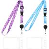 ValueBargain Set di 2 cordini a tracolla, cordino, collana allungabile con custodia impermeabile in morbido poliestere, per crociere e conferenze (blu/viola)