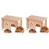 Ferplast Casetta Criceto, Accessorio Gabbia per Criceti, con Tetto Piano e Fori di Aerazione, in Kit di Montaggio, 14,5 x 9,5 x h 8,5 cm, SIN 4642 Casa Casetta Legno per Criceti (Confezione da 2)