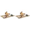 La cordeline Set di 4 tappeti lettiera Canapa Naturale, 25 x 40 cm, 1000 g/m², Fondo di Gabbia, per roditori, Conigli, Criceto, ECC