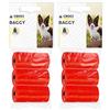 Croci - Sacchetti per Bisogni dei Cani, 3 Rotoli x 20 Pezzi, Totale 60 Igienici per Escrementi, Resistenti Anti Rottura, Strappo Facile, Colore Rosso (Confezione da 2)