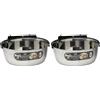 MidWest Homes for Pets Snap'y Fit, Ciotola in acciaio inox, si attacca alle gabbie in rete metallica di cani e altri animali domestici, 1,8 l, argento, modello 42 (Confezione da 2)