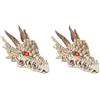Penn-Plax Deco-Repliche Dragon Skull Gazer Decorazione Acquario - Sicuro per acquari d'Acqua Dolce e salata - Piccolo (Confezione da 2)