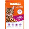 IAMS Delights Cat Wet Senior Sugo di pollo singolo, 85 g (la confezione può variare) (Confezione da 6)