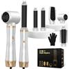 Focenat Spazzola Asciugacapelli 5 in 1, 1000W Air Styler Set con Asciugacapelli Ioni, Spazzola Lisciante Volumizzante e Ferro Arricciacapelli, 3 Temperature e Velocità, per Asciugare Lisciare e Ricci