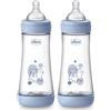 Chicco BIBERON PERFECT5 AZZ 300ML SIL 3FORI (Confezione da 2)