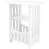 Buwico Comodino bianco, 2 livelli, tavolino da salotto, divano, tavolino in stile nordico, camera da letto, armadio, soggiorno, tavolo quadrato, adatto per camera da letto, bagno e casa