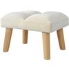 YMYNY Poggiapiedi sotto la scrivania, piccolo pouf con gambe in legno, moderno sedile imbottito per divano, poggiapiedi in velluto, poggiapiedi per soggiorno ingresso 40 × 30 × 27 cm beige HBD032M