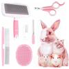 Crafterlife Kit per la toelettatura di piccoli animali domestici, spazzola per spargimento di animali domestici, guanto da bagno, pettine per toelettatura animali domestici, coniglio, cucciolo,