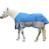 Gallopoff 1200D - Coperta per cavalli resistente agli strappi, senza imbottitura, 0 g, leggera, impermeabile e traspirante, per cavalli, coperta per esterni, colore: blu/grigio, 130 cm