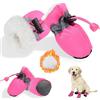 SSIMIDAPT 4 Pezzi Stivali per Cani, Stivali per Cani Paw Protector, Calzini Antiscivolo per Cani con Striscia Riflettente, Scarpe Cane Neve Regolabili, per Cani Piccoli Medi Grandi