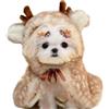YUYWWAN Vestiti Natale Gatto, Cappotto Cane Natalizi, Mantello Natalizio per Gatti, Vestito con Cappuccio Natale Cane Piccolo, Costumi Natalizi per Piccolo Animali Domestici (Marrone A-S)