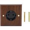 Tomotato Presa a Muro in Legno di Noce, 86x88mm 16A Interruttore Elettrico Retrò, Interruttore a Muro in Legno per Camera Letto, Cucina, Casa