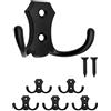 FUXXER® Set di 5 ganci appendiabiti classici da cucina, design in ferro, colore: nero