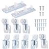 Penitue 10pz Kit Rulli per Porte Scorrevoli Armadio, Set di Ferramenta Porte Scorrevoli Dell'Armadio con Rotella di Scorrimento Binario Scorrimento e Viti per Spesse 1,9-3,5cm