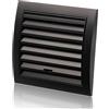 ABOUT VENT Ø 100mm Griglia Ventilazione Regolabile in Plastica ABS Antracite con Zanzariera e Flangia - Griglie Aerazione Rettangolari