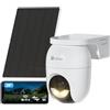 EZVIZ CB8 Lite 4G LTE Telecamera Esterno Senza Fili, 2K+/4MP 360° PTZ Telecamera Batteria con Panello Solare, Rilevamento di Persone/Veicoli, Modalità AOV, Visione Notturna a Colori, Difesa Attiva