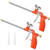 LYCXAMES Pistola in schiuma PU, 2 pezzi, pistola professionale in metallo, schiuma a pistola con impugnatura ergonomica in plastica per fai da te e professionisti, per sigillare, arancione