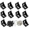 Befenybay 10 pezzi profilo in alluminio estruso 4040 staffa angolare ad angolo retto con viti per profilo estrusivo in alluminio da 8 mm della serie 4040 (4040-nero-10 con viti)