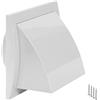 TURvent Griglia di Ventilazione Esterna 100 mm con Valvola di Non Ritorno, Griglia di Scarico per Asciugatrice, Cappa e Ventilazione, Plastica ABS per Parete Esterna, Bianca