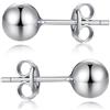 Jiahanzb Orecchini a bottone in argento sterling 925 con pallina rotonda 7mm per uomo e donna gioielli ipoallergenici idea regalo