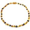Amber Jewelry Shop Collana di Ambra Baltica Naturale Certificata - Unisex, 34 cm, Fatta a Mano, Multicolore