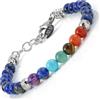 10:10 Bracciale 7 Chakra in acciaio inox e pietre naturali da 6 mm, realizzato in Italia utilizzando materiali di alta qualità. (Lapislazzuli)
